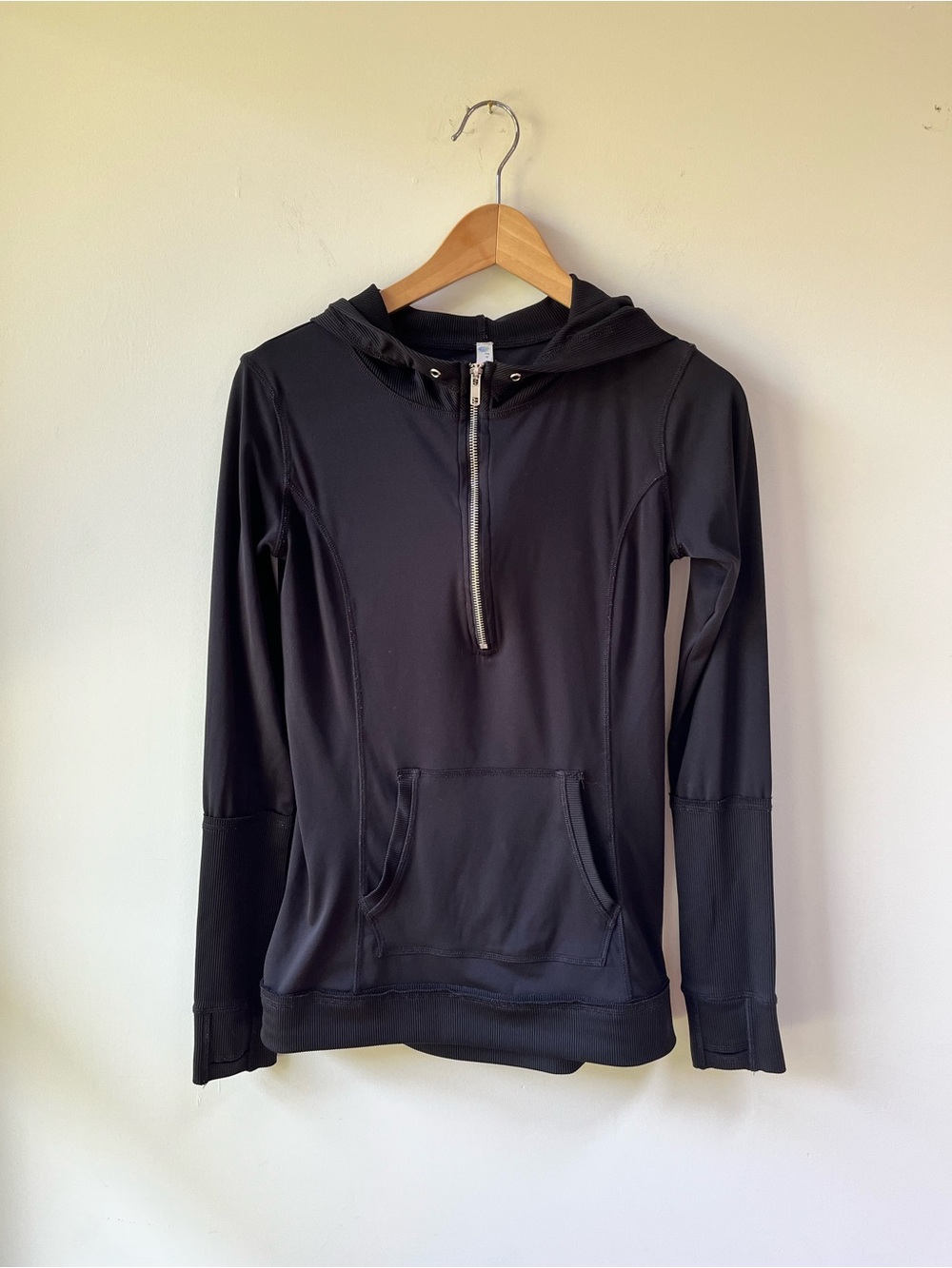 FP Movement Black Hoodie With Front Pocket Free People S/P
